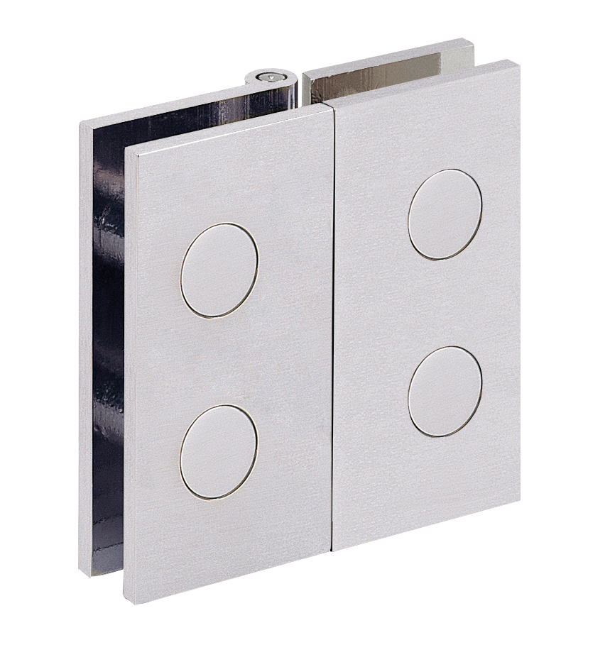 2 charnières doubles 60x60mm - Chromé mat