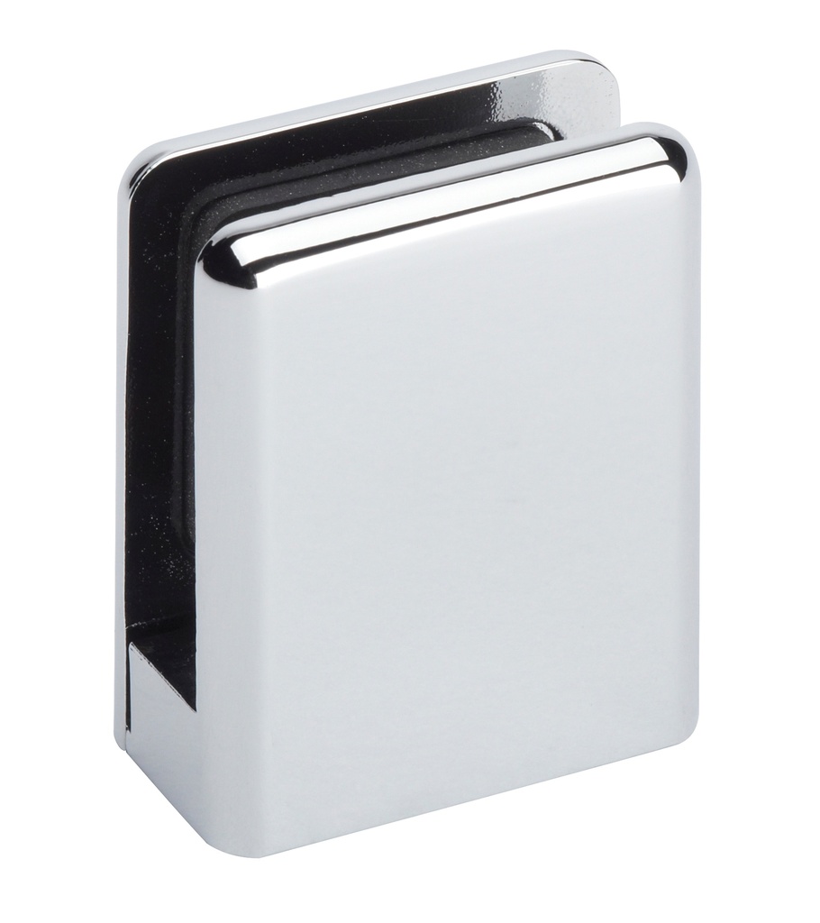 1 pince de milieu à talon 50x40mm verre ép :8 - 8,8 - 10mm - Chromé brillant