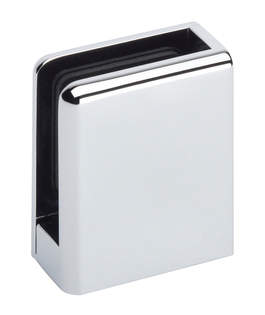 1 pince à talon gauche 50x40mm verre ép: 8 - 8,8 - 10mm - Chromé brillant