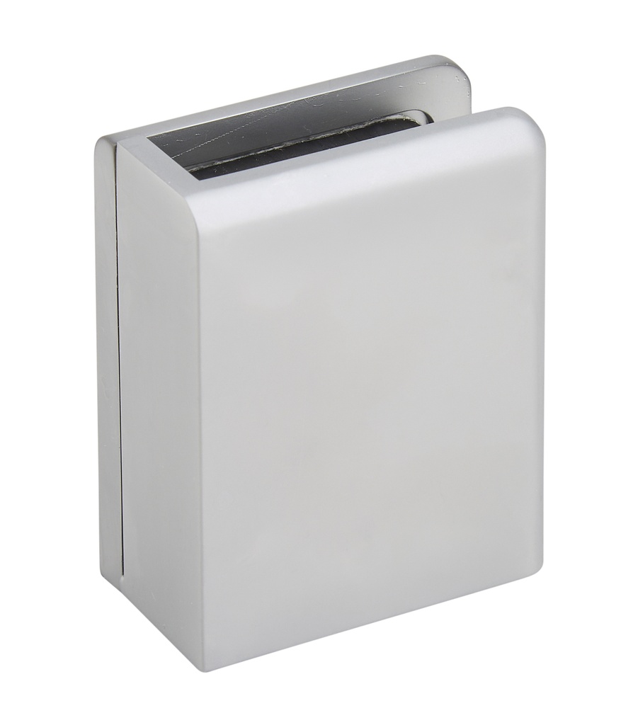 1 pince à talon droit 50x40mm verre ép: 8 - 8,8 - 10mm - Chromé mat