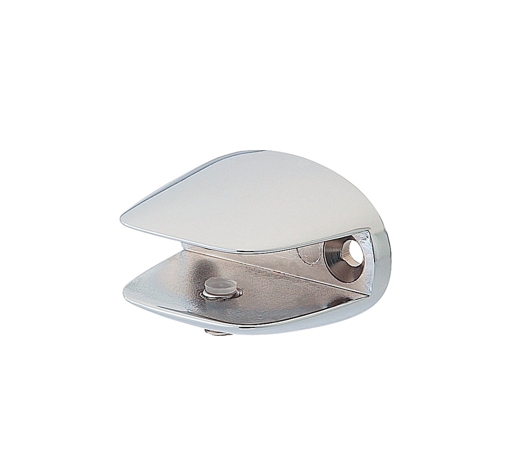 2 supports de tablette en verre ouverture : 12mm - Chromé brillant