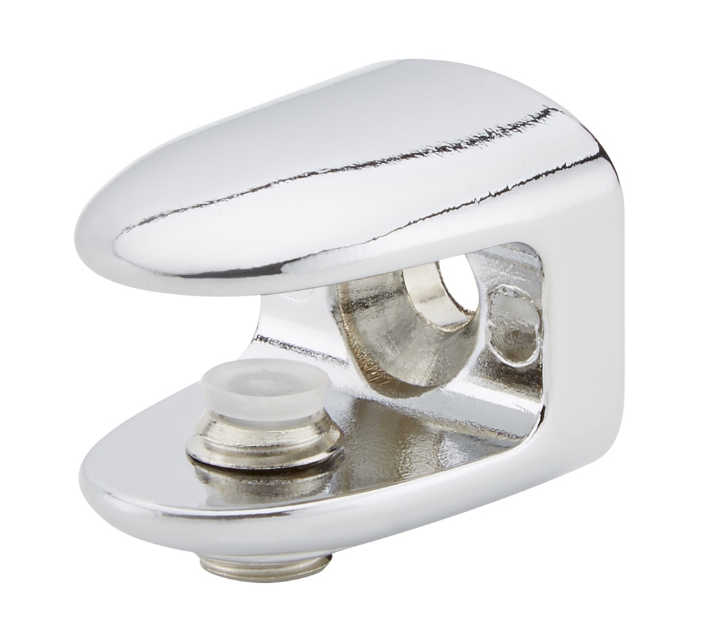 [5550.30.0] 2 supports de tablette en verre ouverture : 10mm - Chromé brillant
