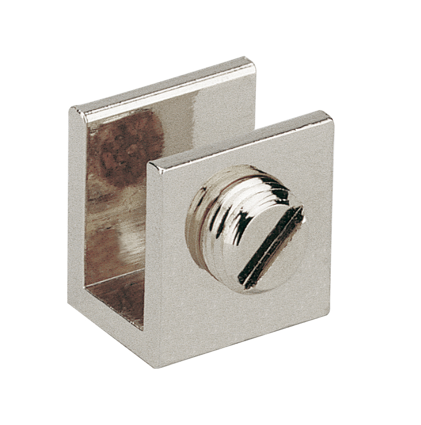 10 pinces fixes à visser 15x15mm - Chromé brillant