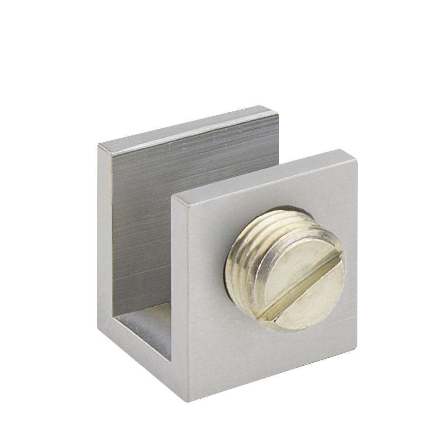10 pinces fixes à visser 15x15mm - Chromé mat