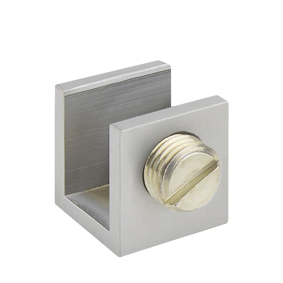 10 pinces fixes à visser 15x15mm - Chromé mat