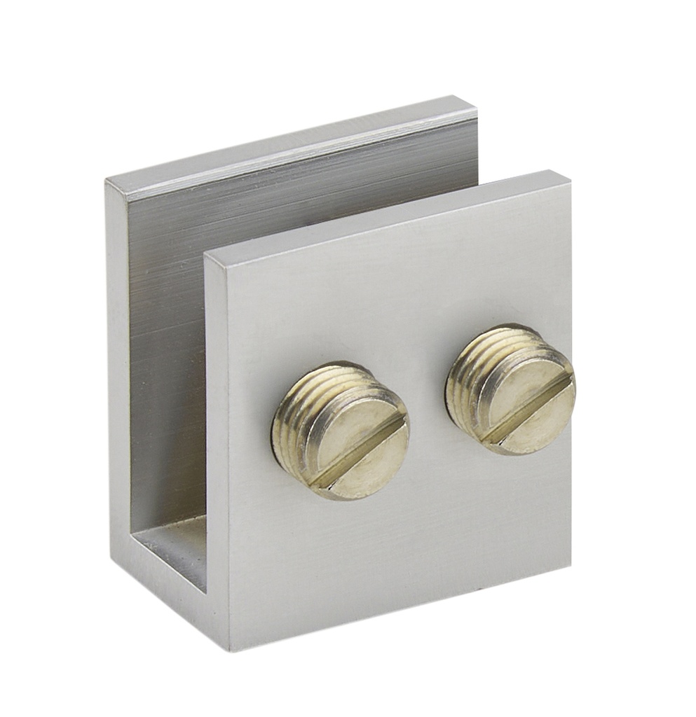 4 pinces fixes à visser 27x25mm - Chromé mat