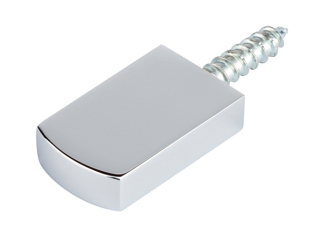 10 taquets de bibliothèque 25x15mm - Chromé brillant