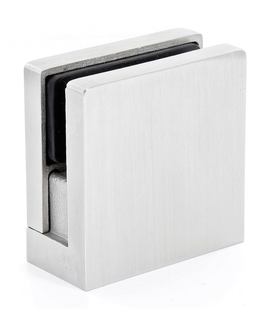 1 pince de fixation carrée 54 x 55mm verre ép: 8 et 10mm - Inox brossé