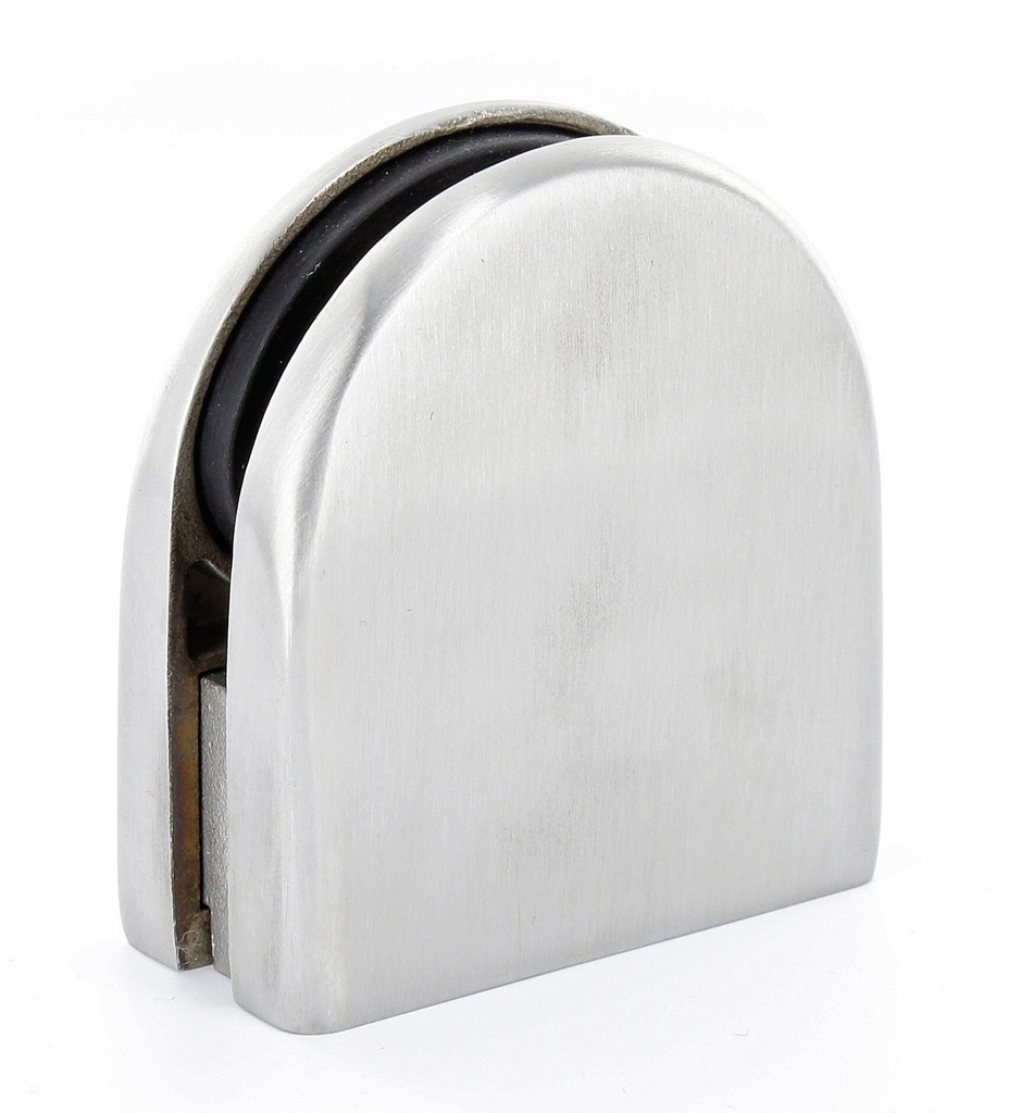 1 pince de fixation arrondie 55 x 55mm verre ép: 8 et 10 mm - Inox brossé