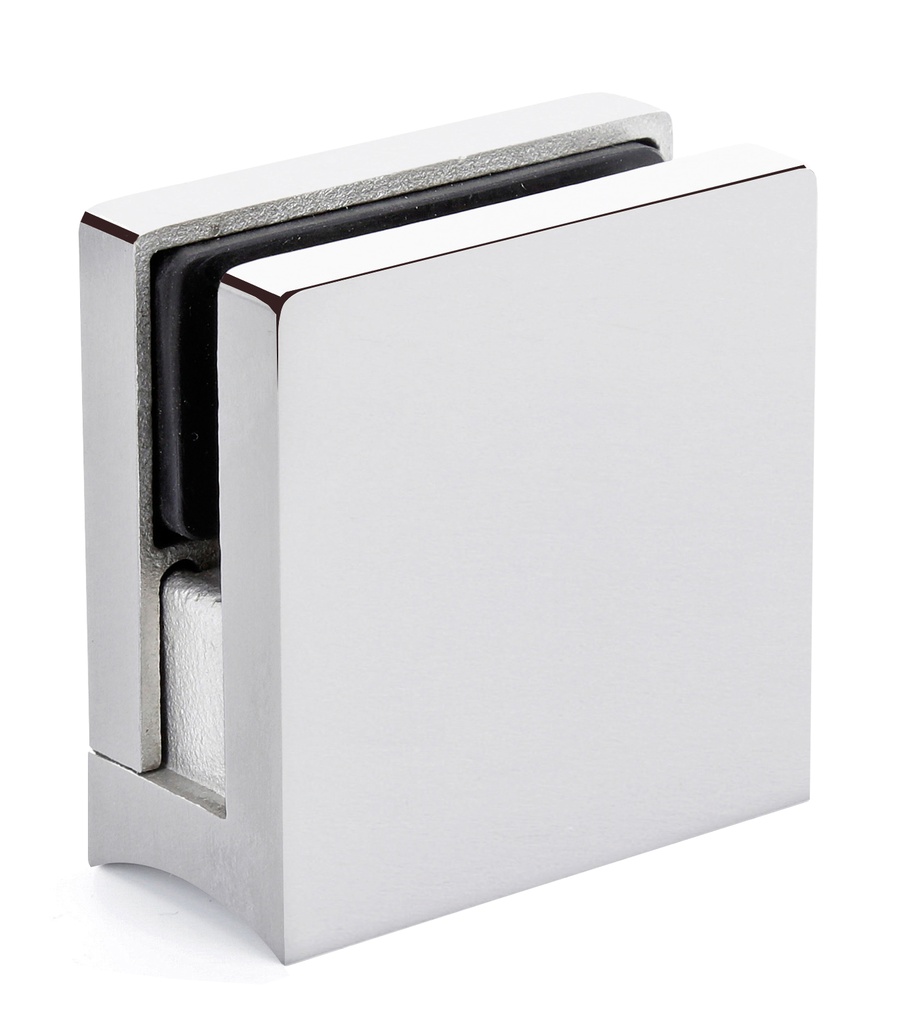 1 pince de fixation carrée 54 x 55mm pour tube Ø 60 verre ép: 8 et 10mm - Inox poli