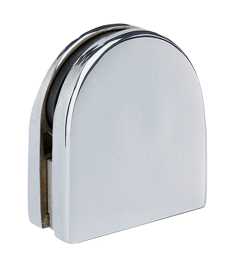 1 pince de fixation arrondie 55 x 55mm verre ép: 8 et 10 mm - Inox poli