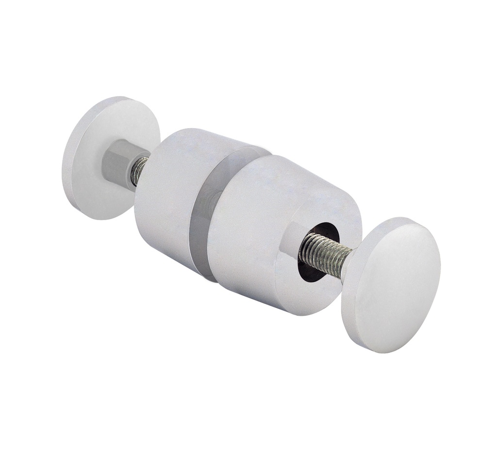 1 axe de fixation pour poignée double en verre - Chromé mat