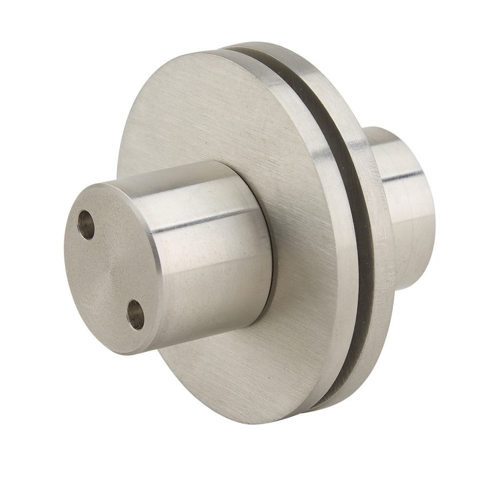 Liaison pour 2 glaces fixes modèle rond / simple Cilindric® - Inox brossé