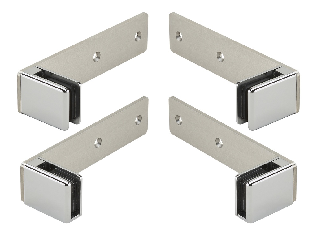 Kit platines de fixation avec pinces pour écran de fenêtre - Chromé brillant