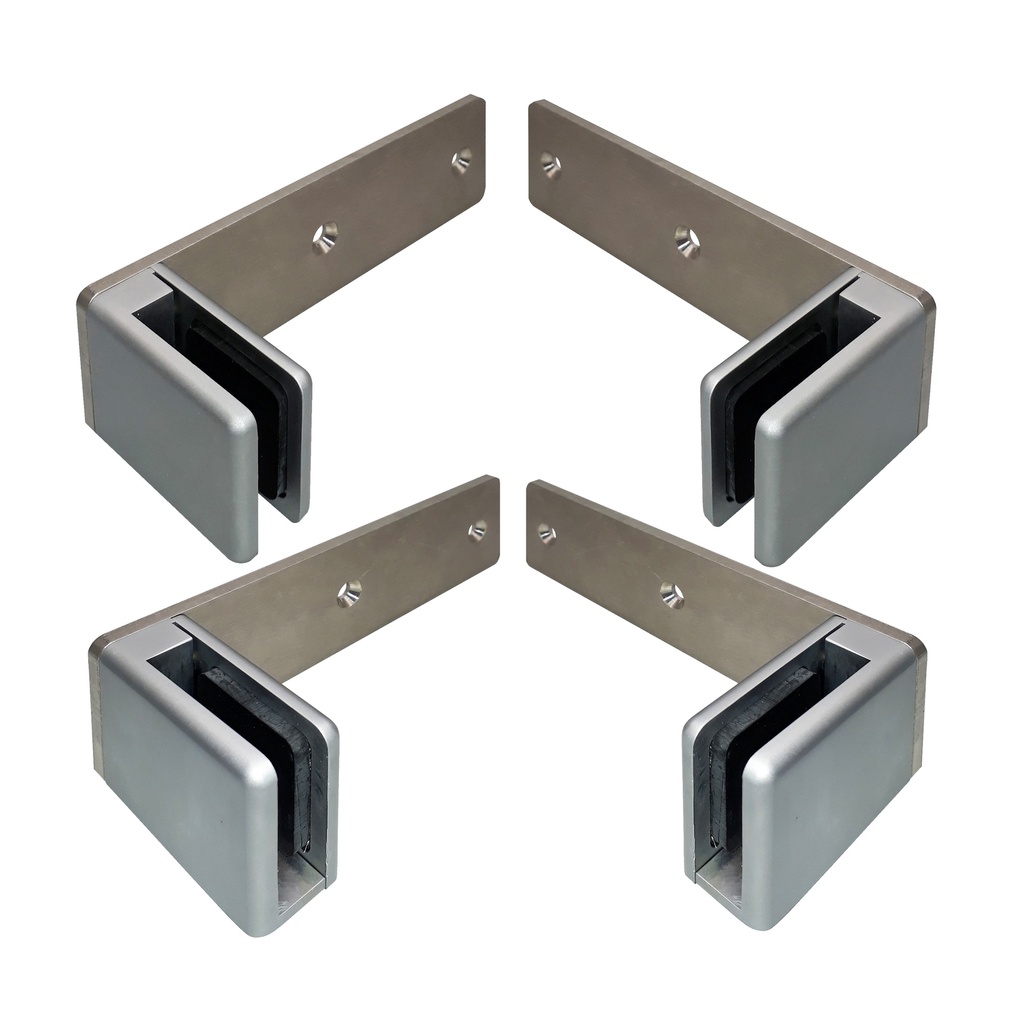 Kit platines de fixation avec pinces pour écran de fenêtre - Chromé mat
