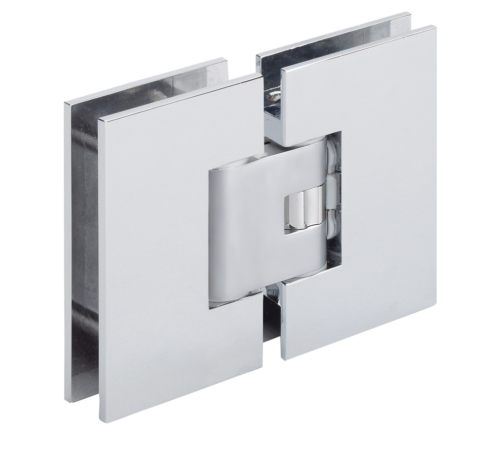 Pack  18 charnières doubles Mélora SQ regl  pour verre 8-10-12 mm - Chromé brillant
