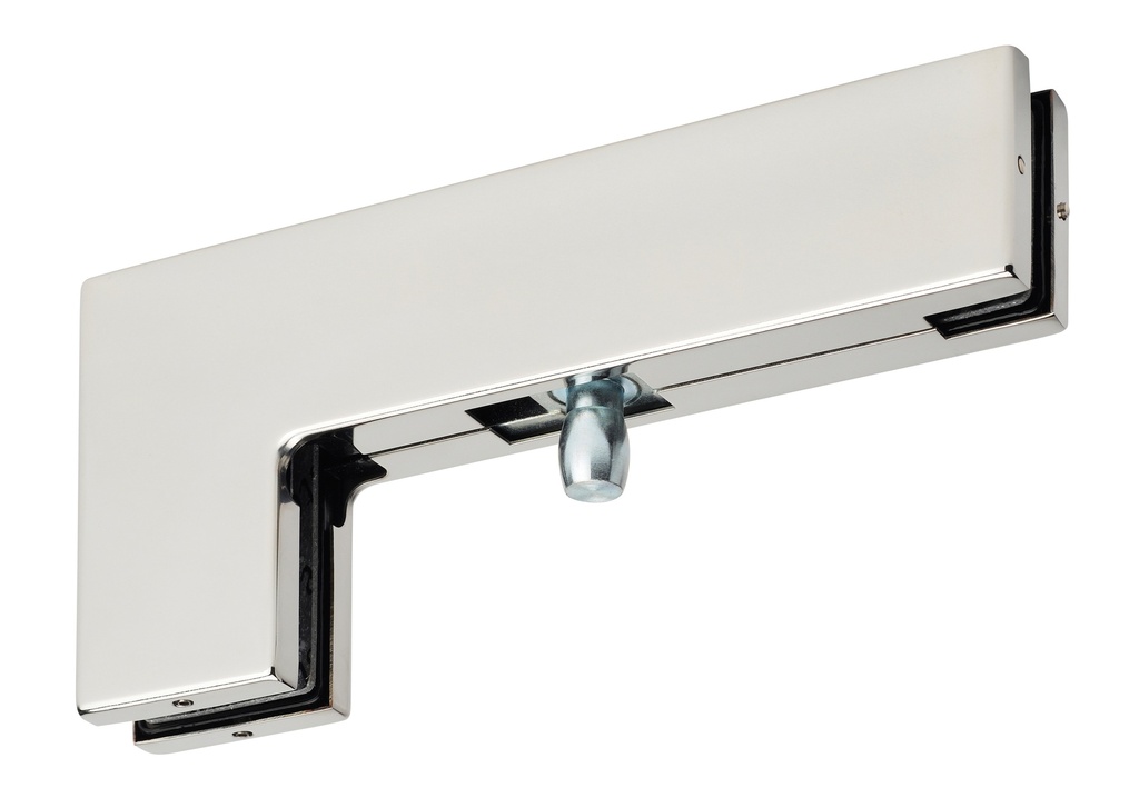 Liaison imposte et glace fixe avec pivot - Inox poli