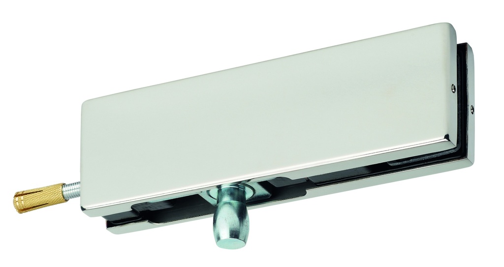 Contre-sabot d´imposte à visser (côté penture) tige filetée et cheville - Inox poli