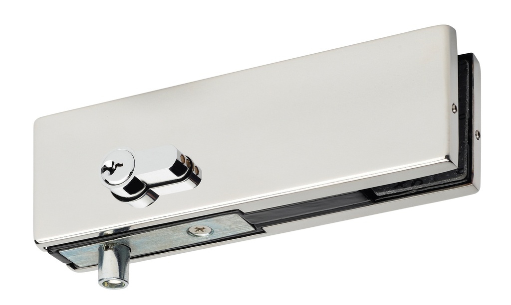 Serrure de coin avec cylindre - Inox poli