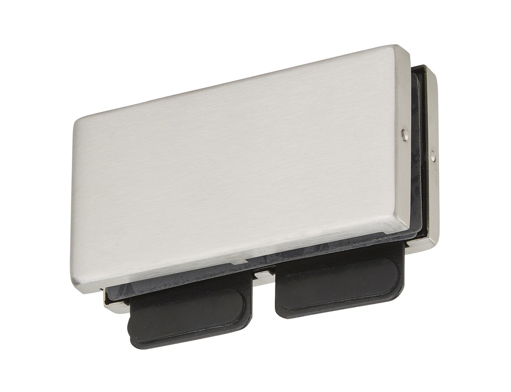 Butée réversible pour porte double avec imposte - Inox brossé