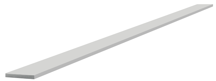 Profil aluminium plat 24 x 4 x 3000 - Alu anodisé argent brossé