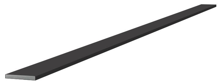 Profil aluminium plat 24 x 4 x 3000 - Laqué noir velours