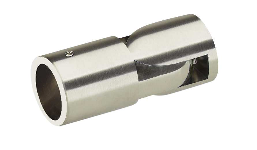 Pièce de fixation murale articulée pour barres Ø 19 mm séries 1657/59/68/69 - Effet inox