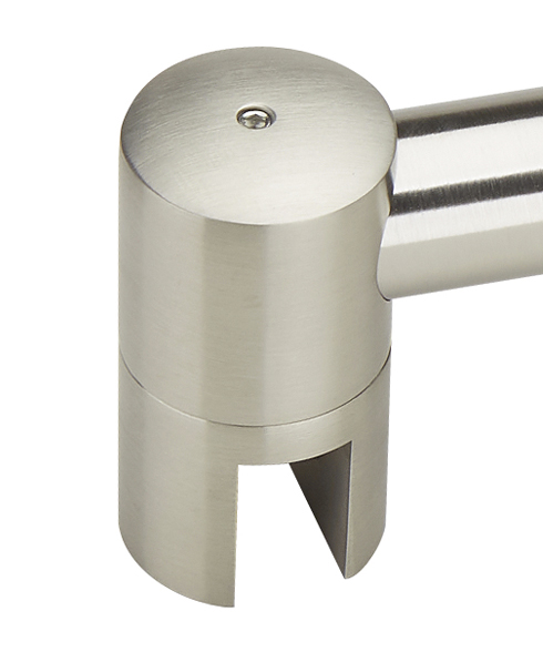 Embout avec taquet pour barres Ø 19 mm séries 1657/58 - Effet inox