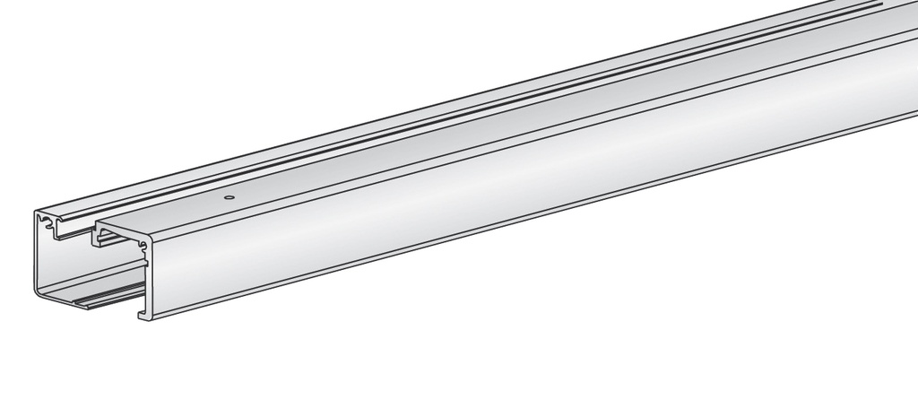 Rail+capot Slice LG 2500mm  - Alu anodisé argent brossé