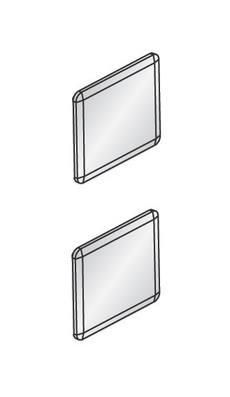 Paire d'embouts Slice pour rail SL10.12 - Argent métallisé