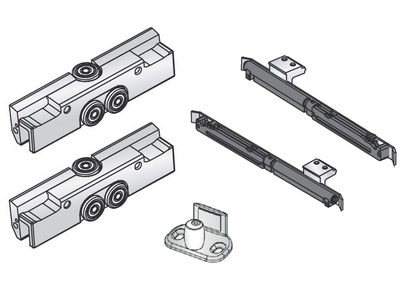 2 chariots+1 guide+2 autocloses et sans embout - Slice - 