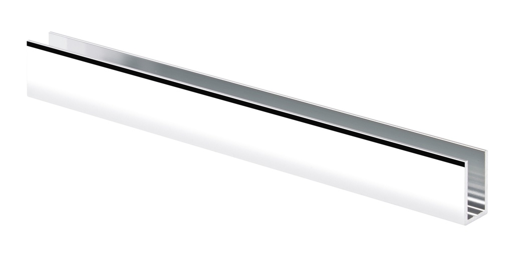 Profil U 20x12x20x1,5 mm  largeur intérieure 9 mm longueur de 3000mm - Aluminium poli brillant