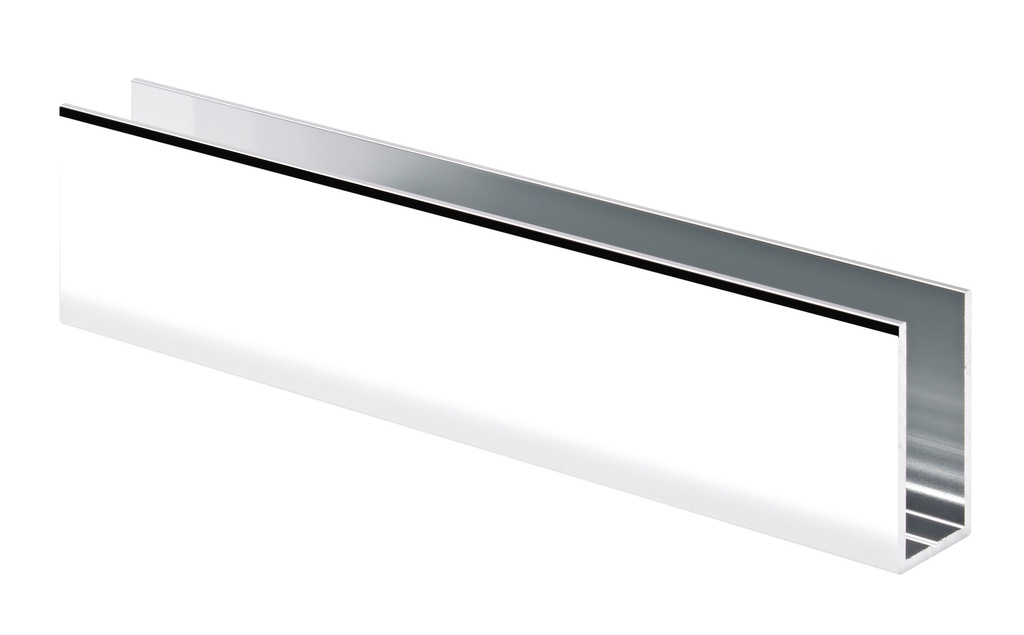 Profil U 40x20x40x2 mm  largeur intérieure 16mm longueur de 3000mm - Aluminium poli brillant