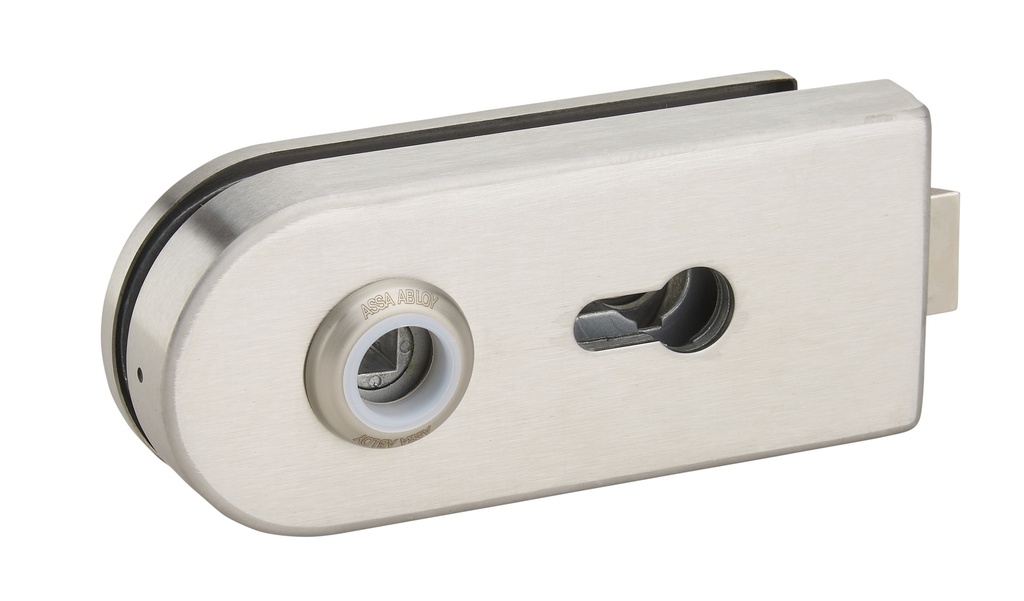 [V310.15] Serrure de milieu Lumira pour cylindre (V017) et pour boutons ou béquilles - Inox brossé