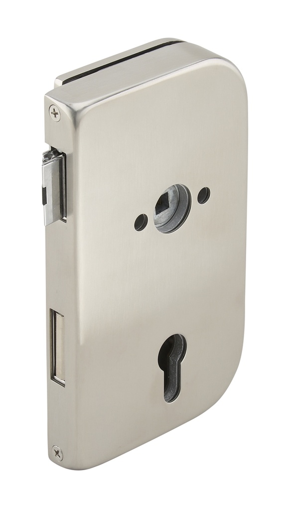 Serrure de milieu Vertis jour et nuit pour cylindre (V017) sans béquilles / DIN D - Inox brossé