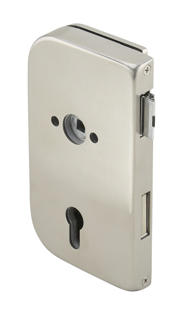 [V370.15] Serrure de milieu Vertis jour et nuit pour cylindre (V017) sans béquilles / DIN G - Inox brossé
