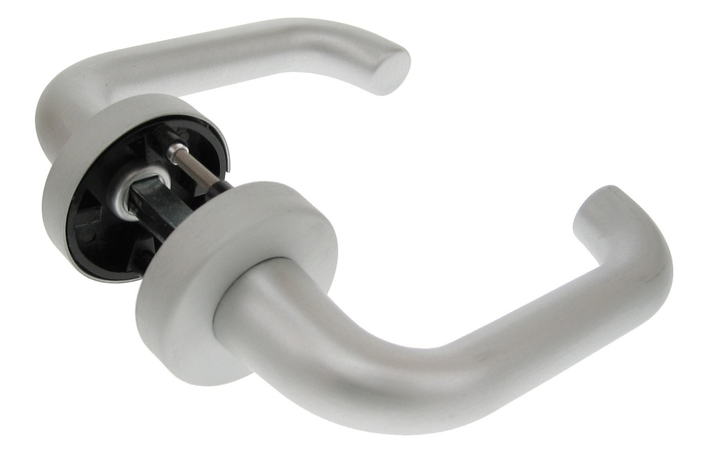 [V770.12] Paire de béquilles avec rosace pour V360 - V370 Vertis - Alu anodisé argent brossé