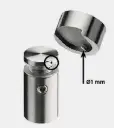 Accessoire pour le serrage des entretoises avec tête plate et trou 2 mm, B18   Inox (CNC)