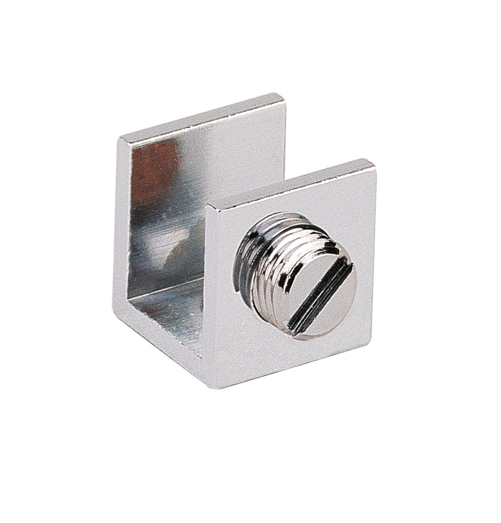 10 pinces fixes à visser 15x15mm - Chromé brillant