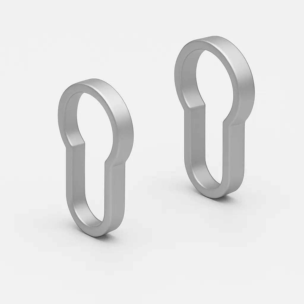 2 x ROSACE DE CYLINDRE AVEC AUTOTCOLLANT   CHROME MAT 