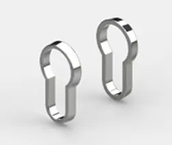 [3441ZN5-RS] 2 x ROSACE DE CYLINDRE AVEC AUTOTCOLLANT   CHROME BRILLANT 