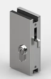 BOITIER SERRURE VERRE (SANS CYLINDRE)   CHROME BRILLANT 