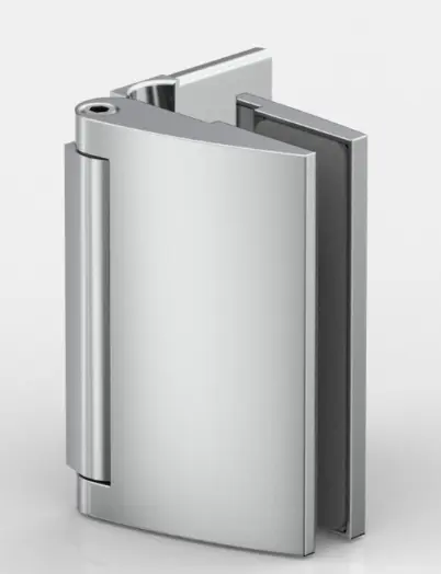 PENTURE DE PORTE,VERRE-MUR 90° ,   CHROME MAT 