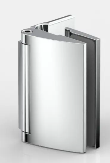 PENTURE DE PORTE,VERRE-MUR 90° ,   CHROME BRILLANT 