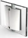PENTURE DE PORTE,VERRE-VERRE 180°   CHROME BRILLANT 
