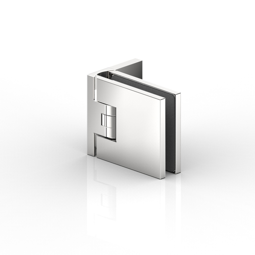 PENTURE BATTANTE VERRE-MUR 90°,FLAMEA+   NICKEL BRILLANT 