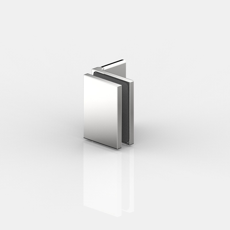 CONNECTEUR D'ANGLE VERRE-MUR 90°,P600   NOIR PROFOND MAT 