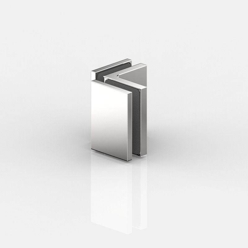 CONNECTEUR D'ANGLE VERRE-VERRE 90°,P600   MÉTAL GRAPHITE BROSSÉ