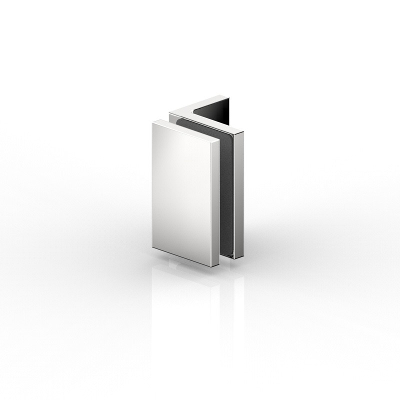 CONNECTEUR D'ANGLE VERRE-MUR90°,FLAMEA+   CHROME MAT 