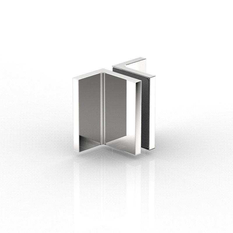 CONNECTEUR D'ANGLE VERRE-MUR90°,FLAMEA+   BRONZE DORÉ BROSSÉ